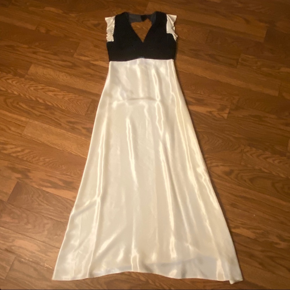 1950’s Vintage Elegant Green Velvet & Satin Formal Gown With Cutout Back, Medium - Picture 15 of 15